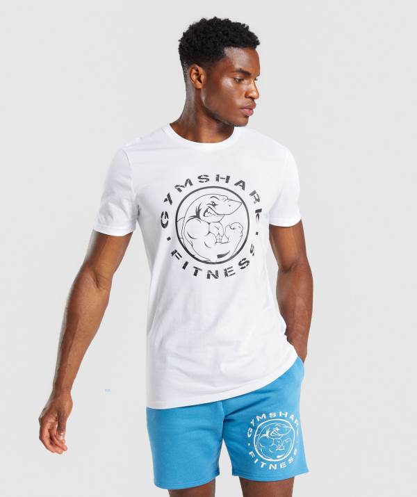 Panske Tricka Gymshark Legacy Biele | DC3651790